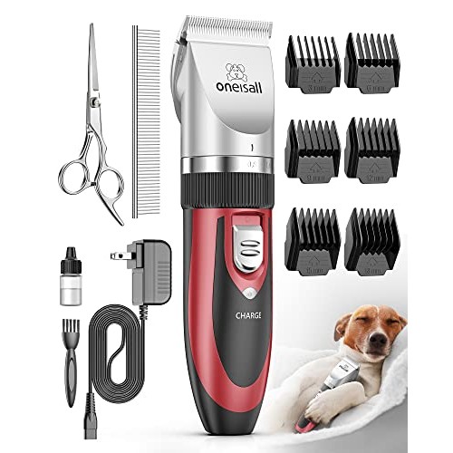 oneisall Dog Shaver Clippers Low Noise Rechargeable Cordless Electric Quiet H...