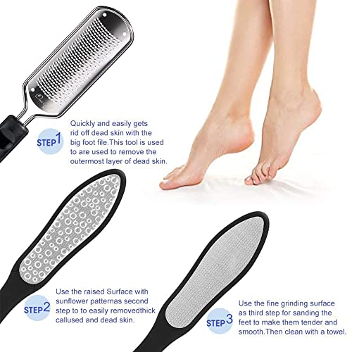 Oneleaf 2PCS Professional Pedicure Rasp Foot File Cracked Skin Corns Callus R...