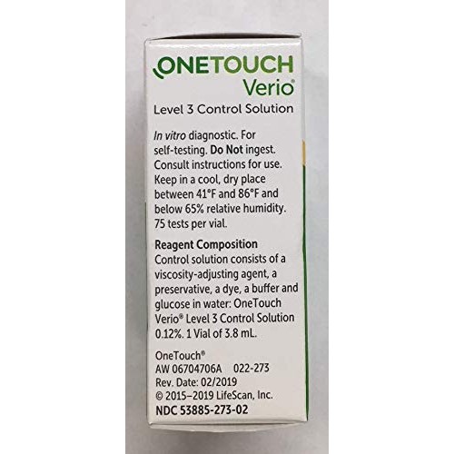 OneTouch Verio Level 3 (Mid) Control Solution - 1 vial, Pack of 2