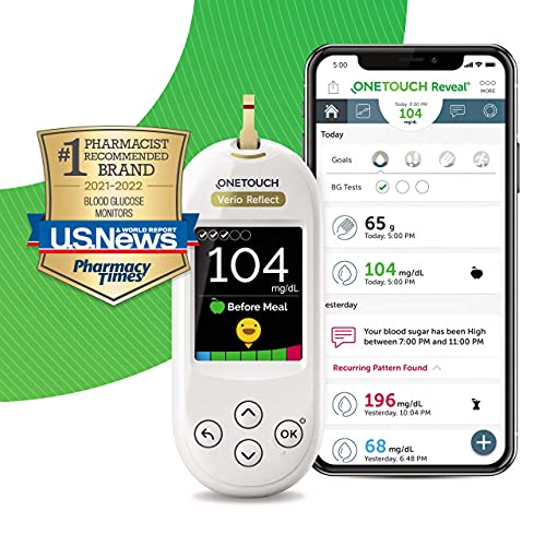 ONETOUCH Verio Reflect Blood Glucose Meter - Blood Sugar Monitor