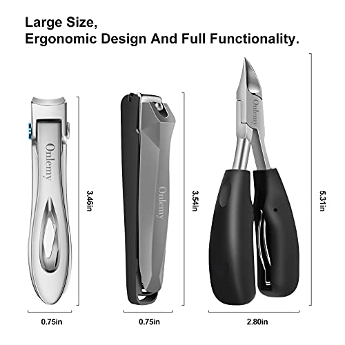 Large Nail Clippers Set (5Pcs), Sharp Heavy Duty Toenail and Fingernail Clipp...