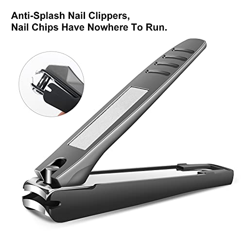 Large Nail Clippers Set (5Pcs), Sharp Heavy Duty Toenail and Fingernail Clipp...