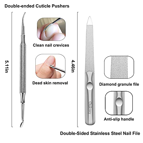 Large Nail Clippers Set (5Pcs), Sharp Heavy Duty Toenail and Fingernail Clipp...