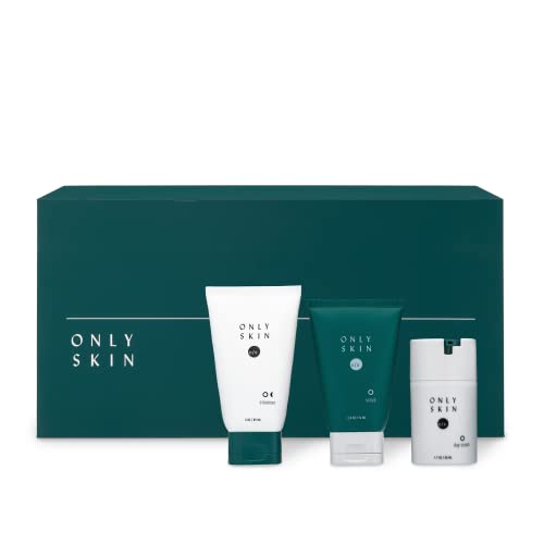 Only Skin Men's Essential Skincare Kit, Premium Skin Care for Men, 3-Piece, F...