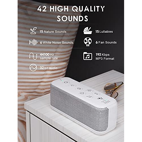 Sleep Sound Machine for Sleeping Adults & Baby, Portable White Noise Machine ...