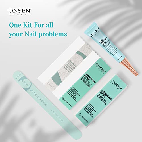 Onsen Secret Japanese Nail Buffer and Shine Kit - Professional Nail File, 3-W...