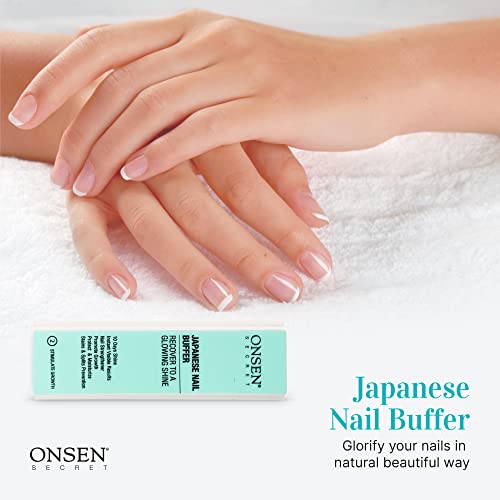 Onsen Secret Professional Nail Buffer, Ultimate Shine Nail Buffing Block w/ 3...
