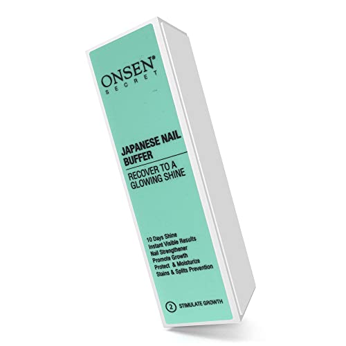 Onsen Secret Professional Nail Buffer, Ultimate Shine Nail Buffing Block w/ 3...