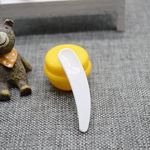 Onwon 100 PCS Mini Curved Cosmetic Scoop Makeup Mask Plastic Spoon (White)