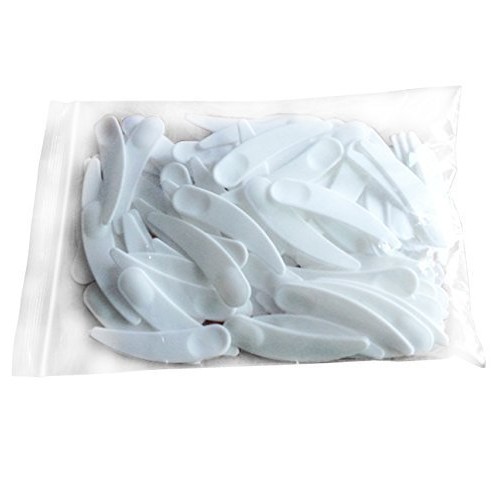 Onwon 100 PCS Mini Curved Cosmetic Scoop Makeup Mask Plastic Spoon (White)