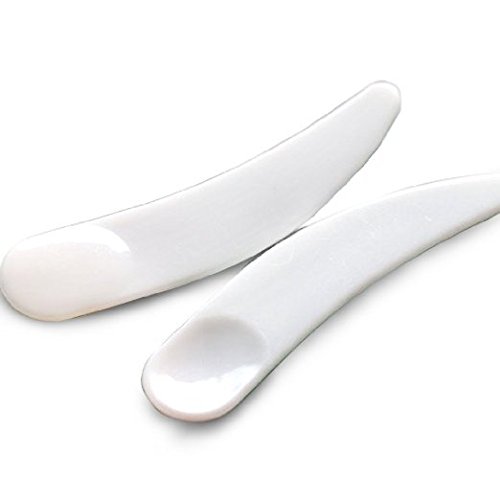 Onwon 100 PCS Mini Curved Cosmetic Scoop Makeup Mask Plastic Spoon (White)