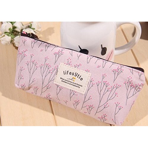 Onwon 4 Pieces Makeup Bag/Travel Cosmetic Pouch Handbag Canvas Countryside Fl...