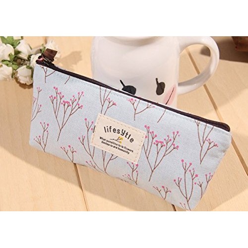 Onwon 4 Pieces Makeup Bag/Travel Cosmetic Pouch Handbag Canvas Countryside Fl...