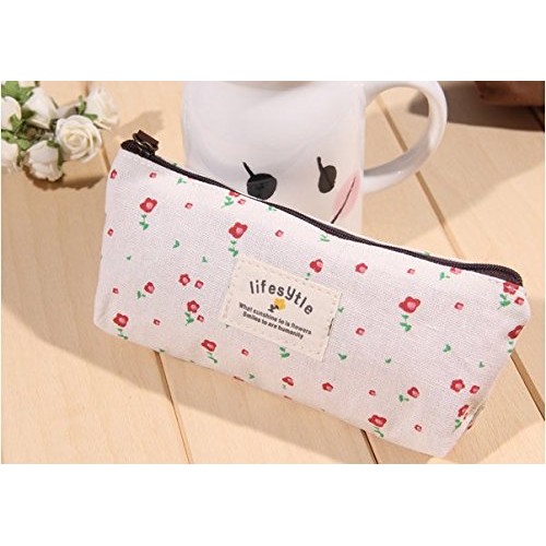 Onwon 4 Pieces Makeup Bag/Travel Cosmetic Pouch Handbag Canvas Countryside Fl...