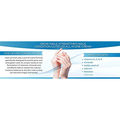 Hard As Hoof Nail Strengthening Cream with Coconut Scent Nail Strengthener, N...