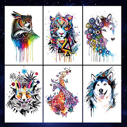 Oottati 12 Sheets Large Temporary Tattoos - 21x15cm Flower Arm Watercolor Han...