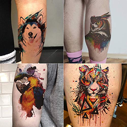 Oottati 12 Sheets Large Temporary Tattoos - 21x15cm Flower Arm Watercolor Han...