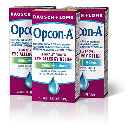 Allergy Eye Drops by Bausch & Lomb, for Itch & Redness Relief, 0.5 Fl. Oz (Pa...