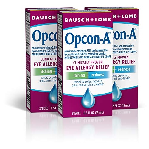 Allergy Eye Drops by Bausch & Lomb, for Itch & Redness Relief, 0.5 Fl. Oz (Pa...