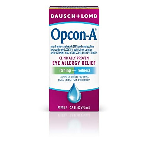 Allergy Eye Drops by Bausch & Lomb, for Itch & Redness Relief, 0.5 Fl. Oz (Pa...