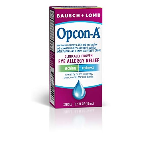 Allergy Eye Drops by Bausch & Lomb, for Itch & Redness Relief, 0.5 Fl. Oz (Pa...