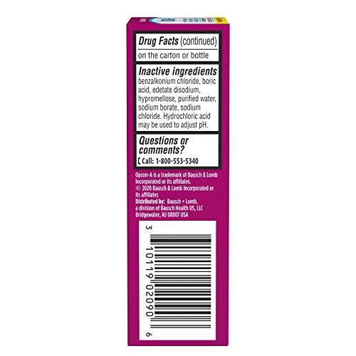 Allergy Eye Drops by Bausch & Lomb, for Itch & Redness Relief, 0.5 Fl. Oz (Pa...