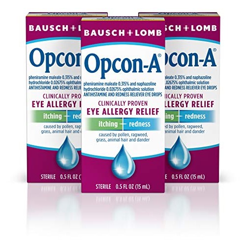 Allergy Eye Drops by Bausch & Lomb, for Itch & Redness Relief, 0.5 Fl. Oz (Pa...