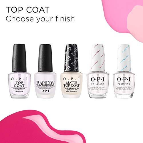 OPI Matte Top Coat, Matte Finish Nail Polish Top Coat, 0.5 fl oz