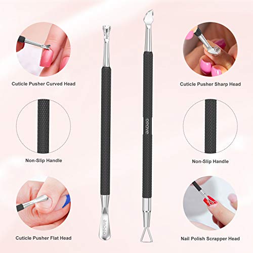 Cuticle Pusher Nail Polish Remover Stainless Steel Manicure Tool Set Gel Nail...