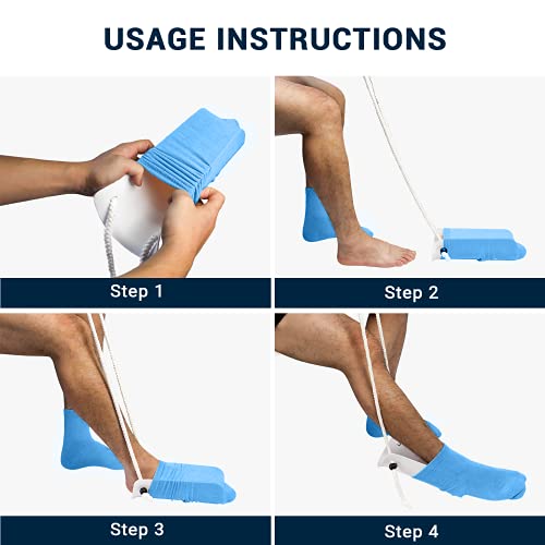 OPOVE Sock Aid Premium Socks Helper with Foam Handles and 31" Adjustable Cord...