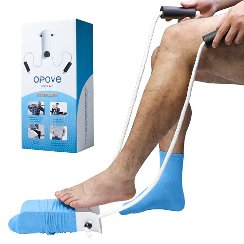 OPOVE Sock Aid Premium Socks Helper with Foam Handles and 31" Adjustable Cord...