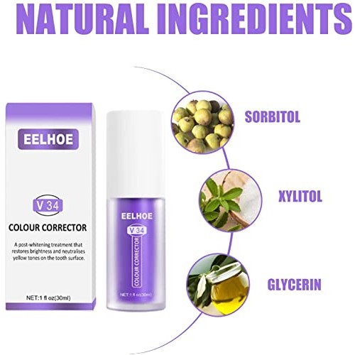 2pcs V34 Color Tooth Correction and Whitening Toothpaste, Suitable for Sensit...