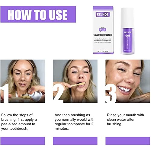 2pcs V34 Color Tooth Correction and Whitening Toothpaste, Suitable for Sensit...