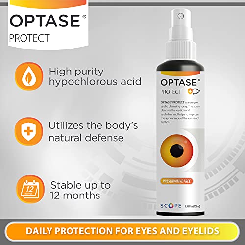 OPTASE Protect Eyelid Cleansing Spray - Hypochlorous Acid Spray for Daily Pro...