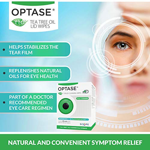 OPTASE Tea Tree Oil Eyelid Wipes - Eyelid Cleansing Wipes for Dry Eyes - Tea ...