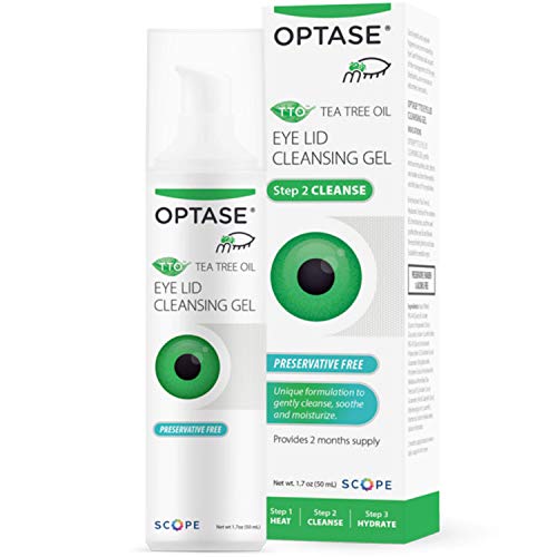 OPTASE TTO Eyelid Cleansing Gel - Tea Tree Eyelid Cleanser for Dry Eye - Pres...