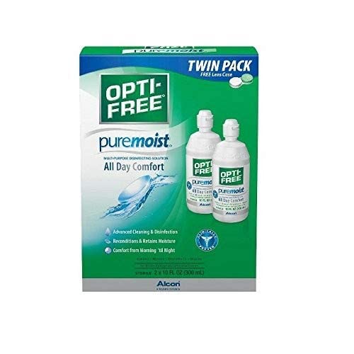 Opti-Free Puremoist Multi-Purpose Disinfecting Solution, Twin Pack, 10 Ounces...