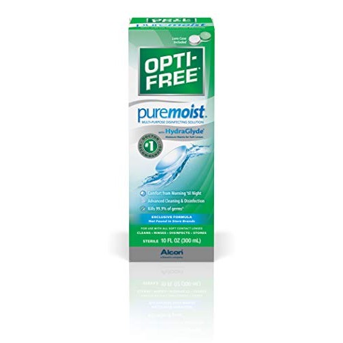 Opti-Free Puremoist Multi-Purpose Disinfecting Solution with Lens Case, 10-Ou...