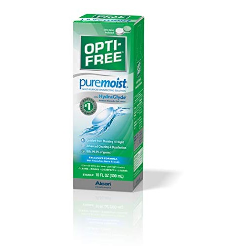 Opti-Free Puremoist Multi-Purpose Disinfecting Solution with Lens Case, 10-Ou...