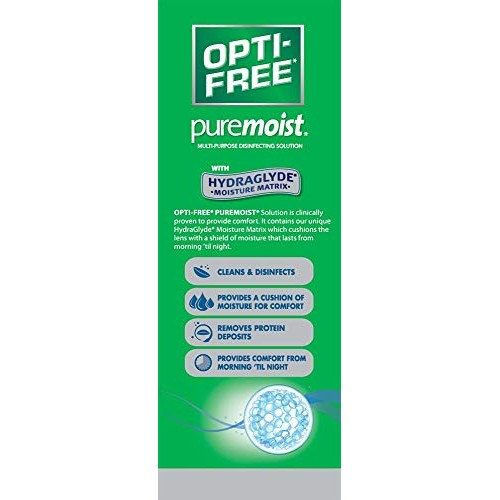 Opti-Free Puremoist Multi-Purpose Disinfecting Solution with Lens Case, 10-Ou...