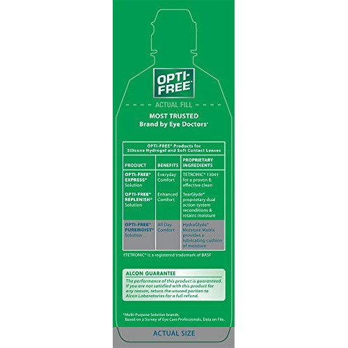 Opti-Free Puremoist Multi-Purpose disinfecting Solution with Lens case, 16 Fl Oz