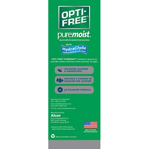 Opti-Free Puremoist Multi-Purpose disinfecting Solution with Lens case, 16 Fl Oz
