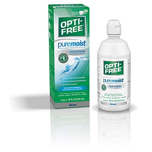 Opti-Free Puremoist Multi-Purpose disinfecting Solution with Lens case, 16 Fl Oz