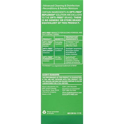 Opti-Free replenish solution for contact lenses 4 Fl oz