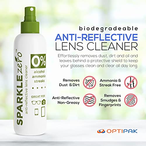 OPTIPAK Lens Cleaner Spray Kit – Eco Friendly Biodegradable Lens Cleaner with...