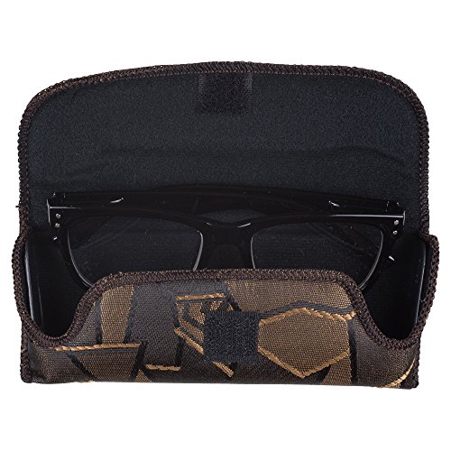 Stylish Glasses Case - Caramel and Chocolate Brown Tortoise Shell Design Semi...