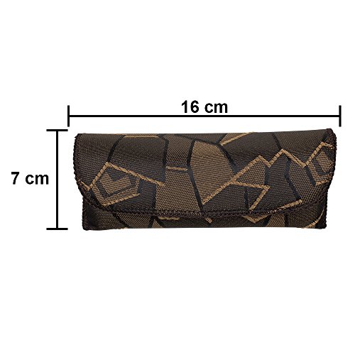 Stylish Glasses Case - Caramel and Chocolate Brown Tortoise Shell Design Semi...