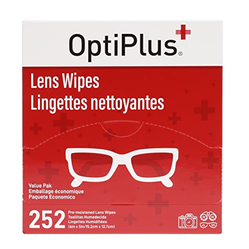 OptiPlus Eyeglass Lens Wipes, 252 Wipes