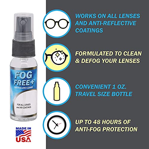Fog Free Plus Anti-Fog Spray for Glasses - Lens Cleaner and Defogger - Effect...