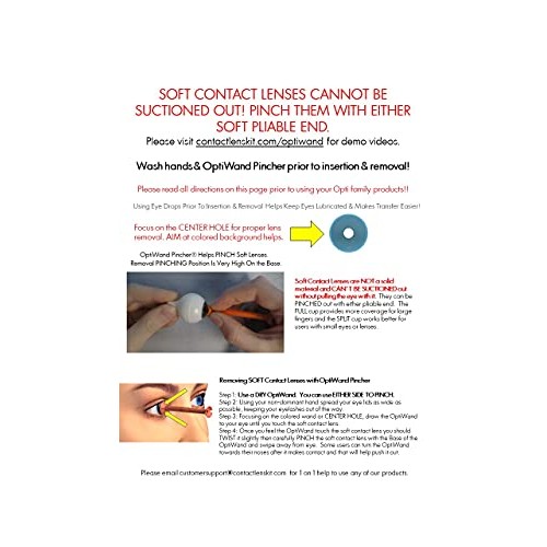 OptiWand Pincher 2 Pack Soft Contact Lens Inserting Removing Tool. Helper to ...